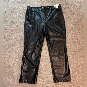 Abercrombie & Fitch Vegan Leather Pants in Black